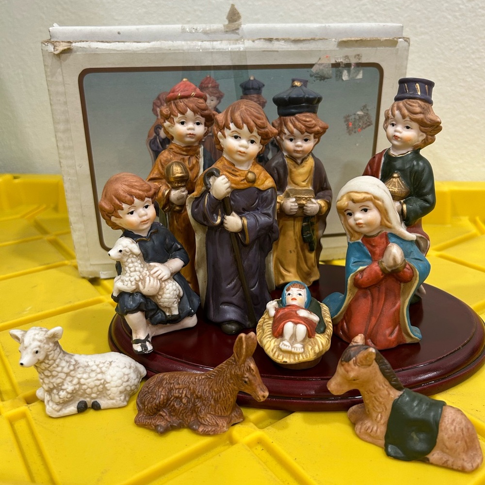 Hand-Painted Nativity Figurine Set